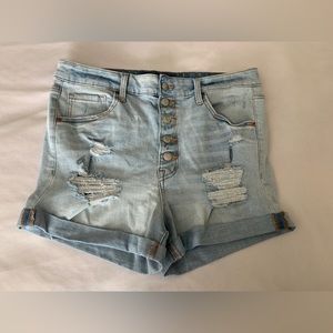 Aeropostale Super High Rise MIDI Jean Shorts Girls Size 14
